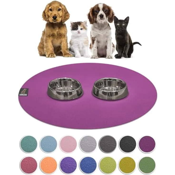 SanoZoo® Napfunterlage, Rund 60 cm, rutschfest, pflaume – Bild 1