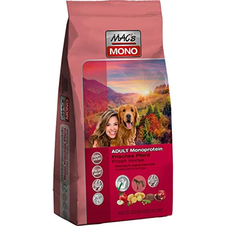 MAC's Dog Mono Pferd, Trockenfutter für allergieanfällige Hunde, 2x12kg – Bild 2