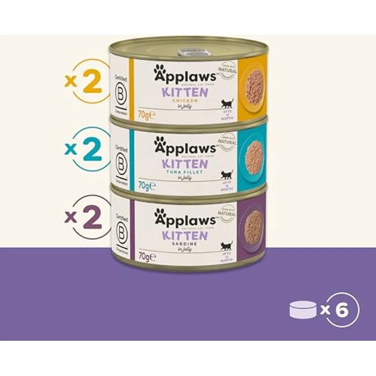 Applaws Kitten Nassfutter Dose Multipack, 6 x 70 g, ideal für Kätzchen in der Eingewöhnungsphase – Bild 2