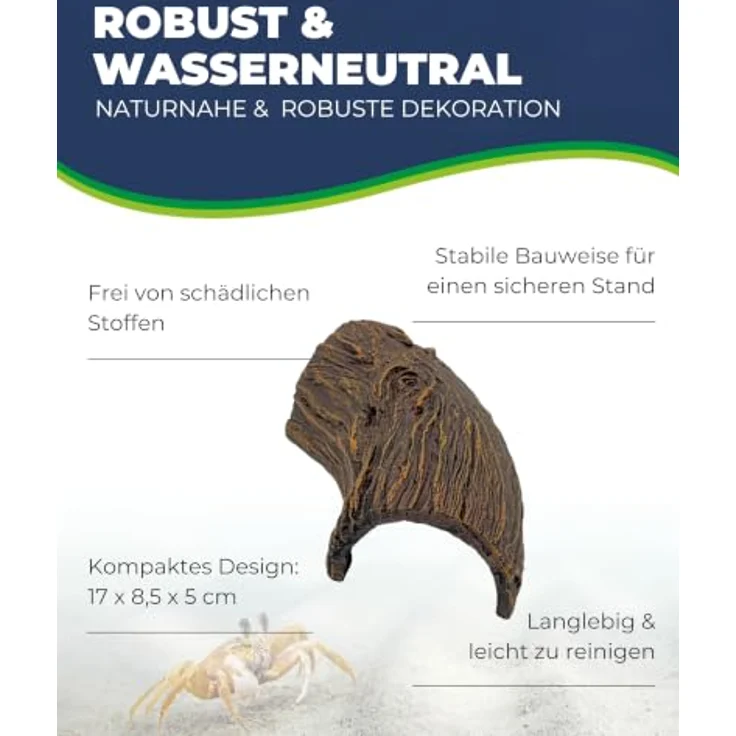 HOBBY Aquariendeko Root Wood Cave 1, Höhle in Wurzeloptik für Aquarium und Terrarium, 17 x 8.5 x 5 cm – Bild 3