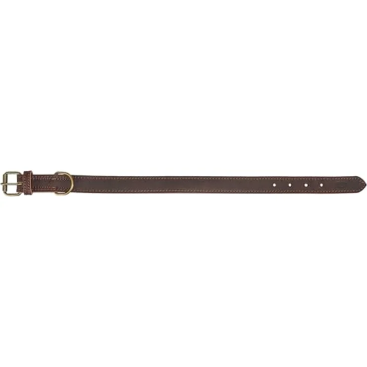 TRIXIE Halsband aus geöltem Leder, Größe M - L: 42–48 cm/25 mm, Dunkelbraun, Hund, 19007 – Bild 4