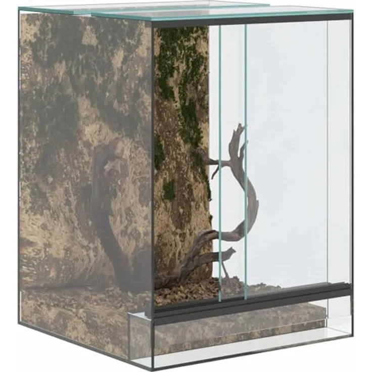 vidaXL Terrarium Transparent 30 x 30 x 40 cm aus kratzfestem Glas, 360-Grad-Sicht, ideal für Reptilien und Amphibien