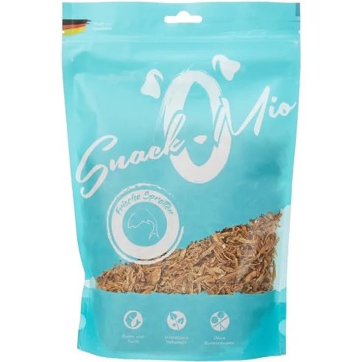 SNACKOMIO SnackOMio – Premium Hundesnack – getreidefrei, luftgetrocknete Sprotten, 1 x 300g – Bild 1