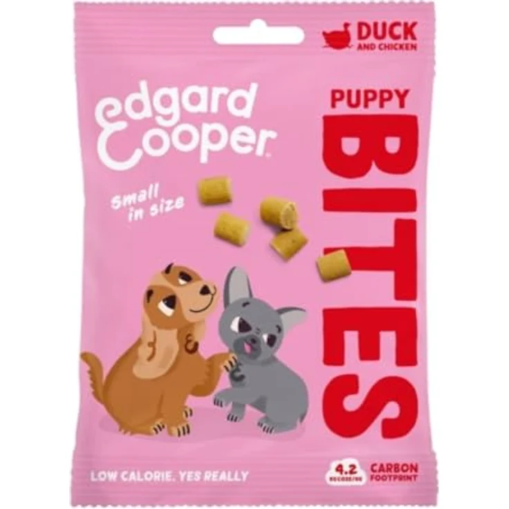Edgard Cooper Welpen Bites Ente, Getreidefreie Hundeleckerli mit hohem Proteingehalt, 50g – Bild 1