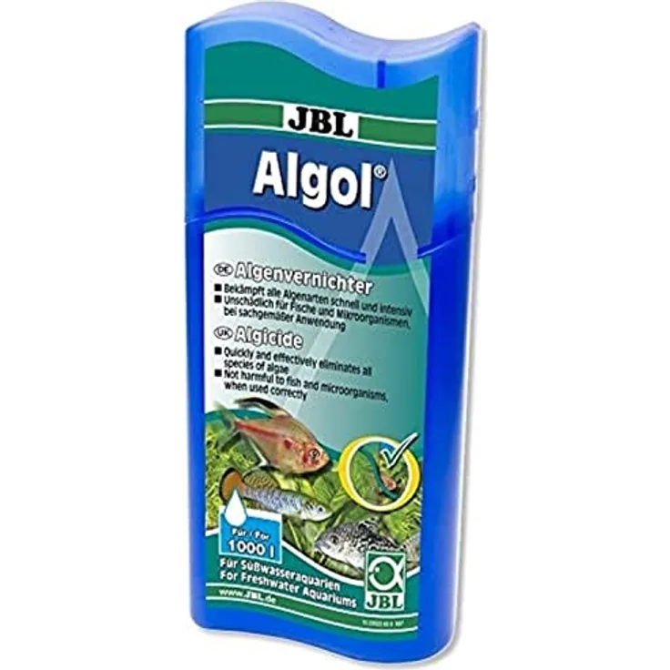 JBL Algol Algenvernichter, Effektive Wasseraufbereitung für Süßwasser-Aquarien, Unschädlich für Fische, 250 ml