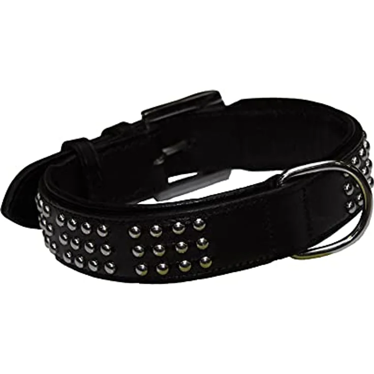 Nobby Leder Halsband VINTO, schwarz 55 cm (48-52 cm), 35 mm, 1 Stück – Bild 2