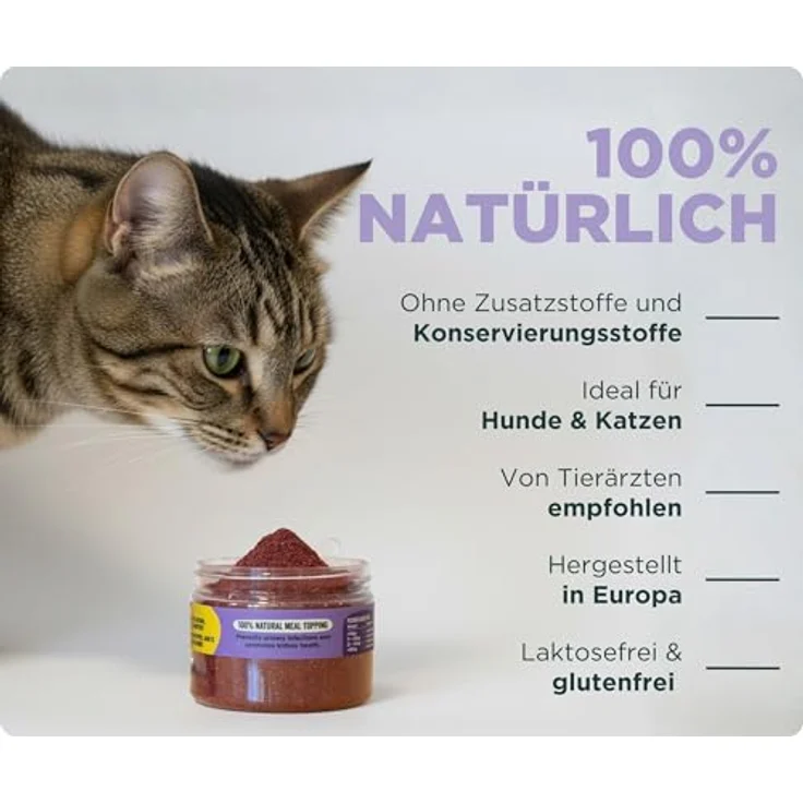 Wolf Belly Blasenentzündung Pulver für Hunde und Katzen, 100% natürlich mit Cranberry und Vitamin C, zur Unterstützung der Nierengesundheit, 60 g - Made in Europe – Bild 4