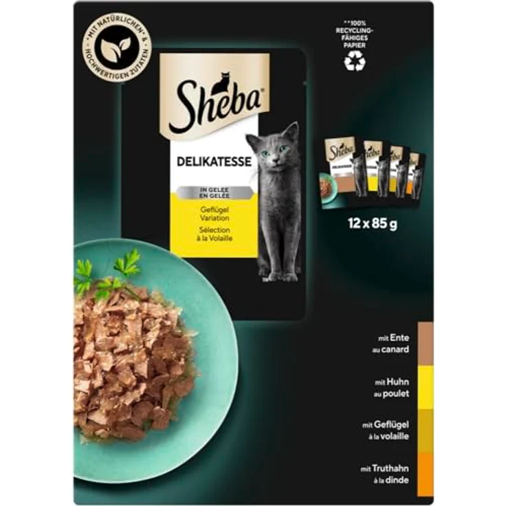 Sheba Geflügel in Gelee, Katzen-Nassfutter im Multipack 4x 12x85g, 42% Fleischanteil – Bild 5