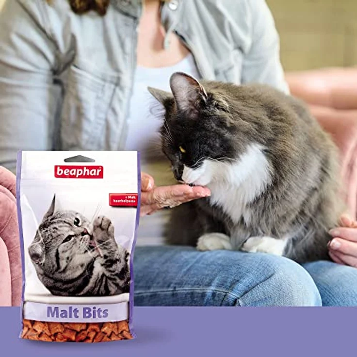 Beaphar Malt Bits, Katzensnacks zur Unterstützung des Abgangs verschluckter Haare, 150 g пак – Bild 4