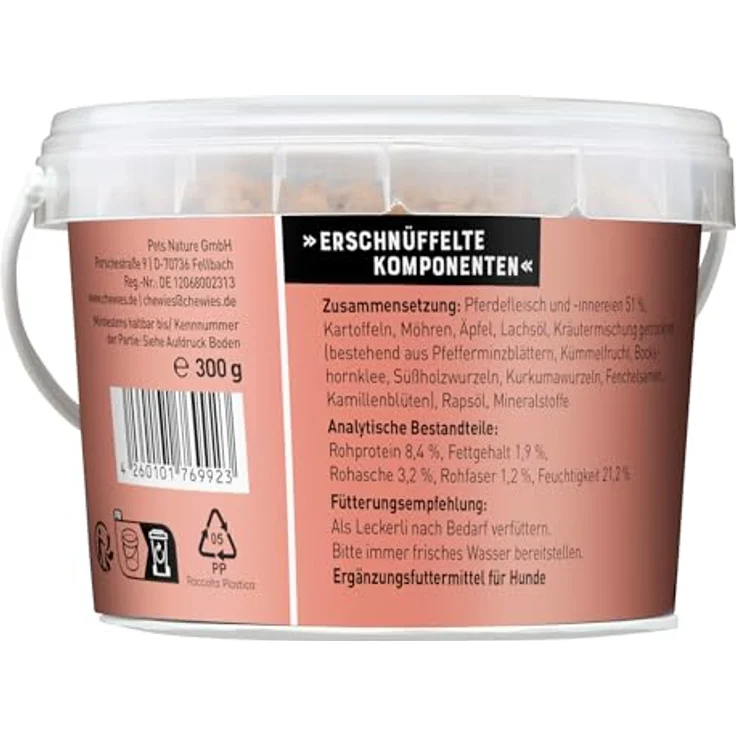 Chewies Monoprotein Trainingshappen für Hunde, getreidefreier Snack mit Pferdefleisch, 300 g, hochverdaulich und ohne Zusatzstoffe – Bild 2