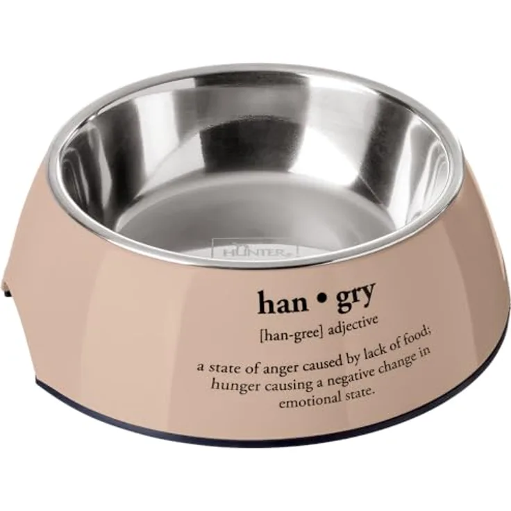 HUNTER Melamin-Napf Luton, rutschhemmend, Edelstahl-Einsatz, lebensmittelecht, beige, 350 ml