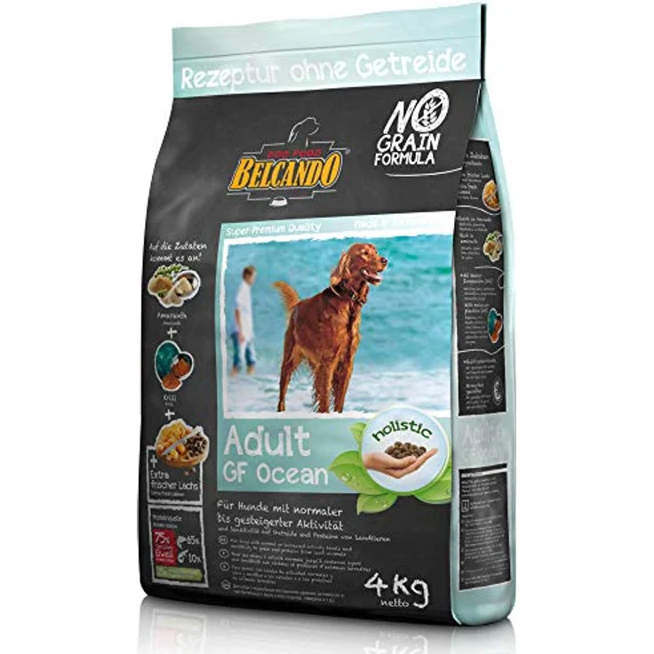Belcando Adult GF Ocean, 4 kg getreidefreies Trockenfutter mit 30% frischem Lachs für ausgewachsene Hunde, Alleinfutter ohne Getreide – Bild 1