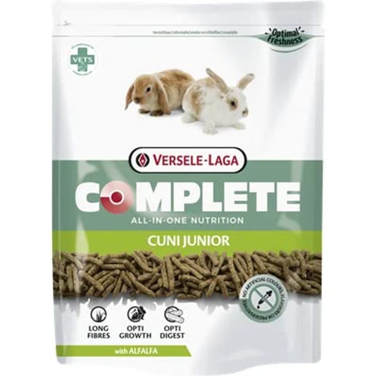 Versele-Laga Complete Cuni Junior, Alleinfuttermittel für Kaninchen 0-8 Monate, Doppelpack 2 x 500 g, Schmackhafte All-in-one Pellets mit langen Fasern – Bild 2