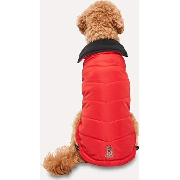 Goo-eez Gooeez Mock Neck Signature Jacket, Winterjacke für Hunde, wasserabweisend, Plüschfutter, XS, Rot/Schwarz – Bild 1