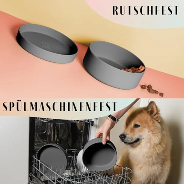 ne&no® Silikon Hundenapf 1200 ml mit Deckel, rutschfester Futternapf für kleine und mittelgroße Hunde, luftdicht verschlossen für Kühlschrank und Spülmaschine geeignet – Bild 5