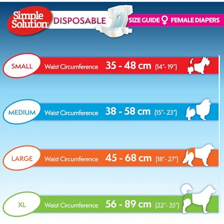 Simple Solution Einwegwindeln für Hunde, Größe S, saugfähig und auslaufsicher, 12 Stück – Bild 4