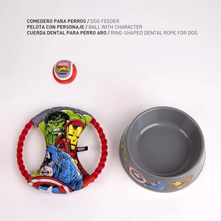 The AVENGERS Futternapf Hunde-Set – 3-teilig mit Napf, Spielzeug & Ball - Ideal für neue Vierbeiner, strapazierfähiges Design – Bild 3