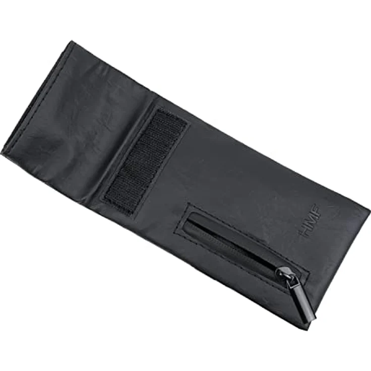 HMF Geruchsdichte Tasche, Leckerlibeutel für Hunde, Größe S, wasserundurchlässiges Kunstleder, schwarz, mit Rolltop-Verschluss und Zusatzfach – Bild 3