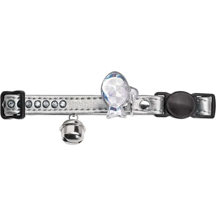 Hunter Tierbedarf Katzen-Halsband Modern Art Luxus silber, mit reflektierendem Anhänger und Adressschild – Bild 2