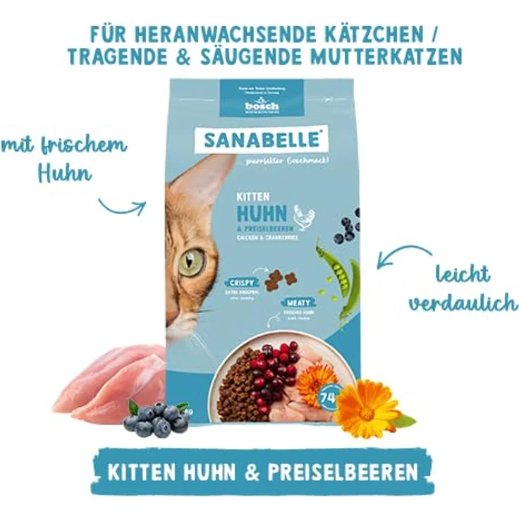Sanabelle Kitten Huhn, Trockenfutter für Katzenwelpen bis 12 Monate, 8 kg - mit essenziellen Vitaminen und optimaler Nährstoffdichte – Bild 6