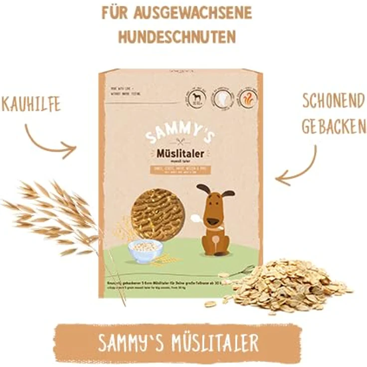 Bosch Sammy's Müslitaler 5kg, knusprig gebackener 5-Korn-Hundesnack für große Hunde ab 30 kg – Bild 2