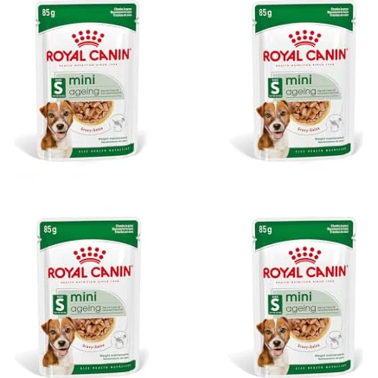 Royal Canin Mini Ageing 12+, Alleinfuttermittel für kleine Senior Hunde, 4x12x85g, unterstützt die Nierengesundheit – Bild 1
