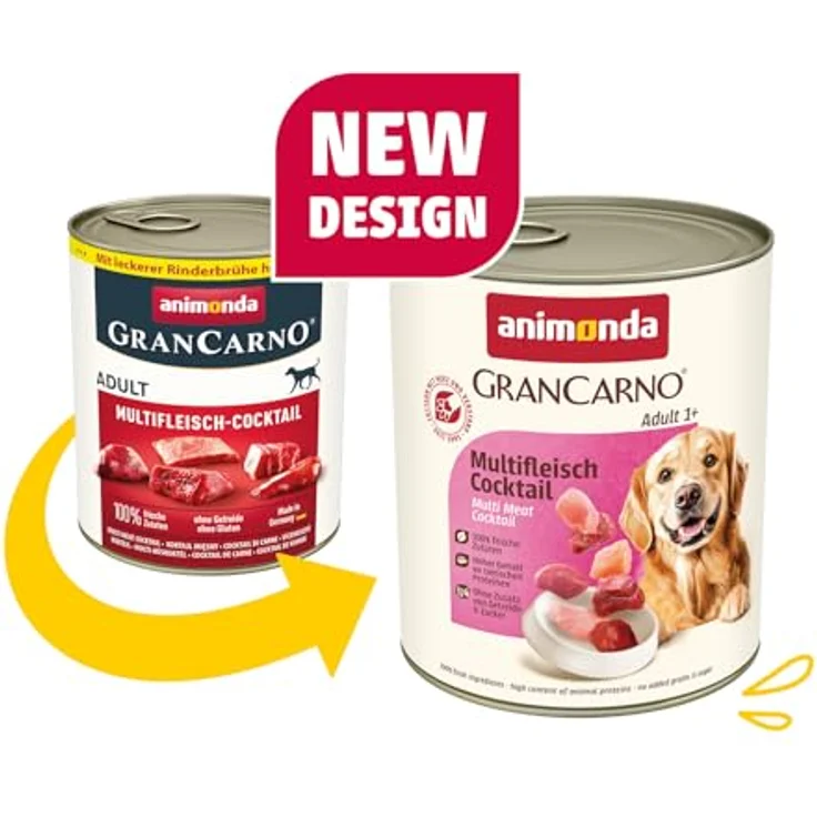 animonda GranCarno Hunde Nassfutter Kräftige Variation II, getreidefreies Hundefutter ohne Zucker, 6 x 800 g, mit frischen fleischigen Zutaten für ausgewachsene Hunde – Bild 4
