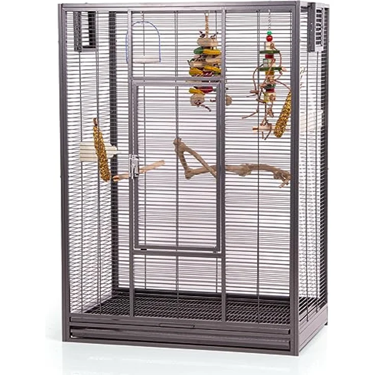 Montana Cages Vogelvoliere New Melbourne I, Antik Edition, für Sittiche und kleine Papageien, ca. 80 x 50 x 110 cm, AVILON Pulverbeschichtet, rustikal und rostbeständig – Bild 1