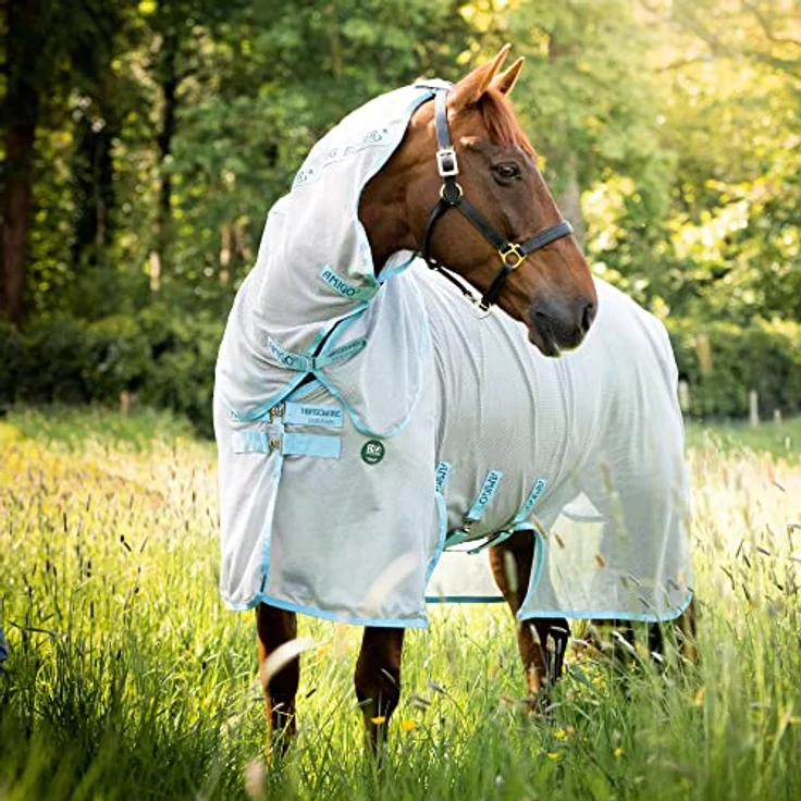 AMIGO Horseware Insekten-/Sommerdecke für Pferde AmEco, atmungsaktiv, UV- und Insektenschutz, inkl. abnehmbarem Halsteil, umweltfreundlich – Bild 2