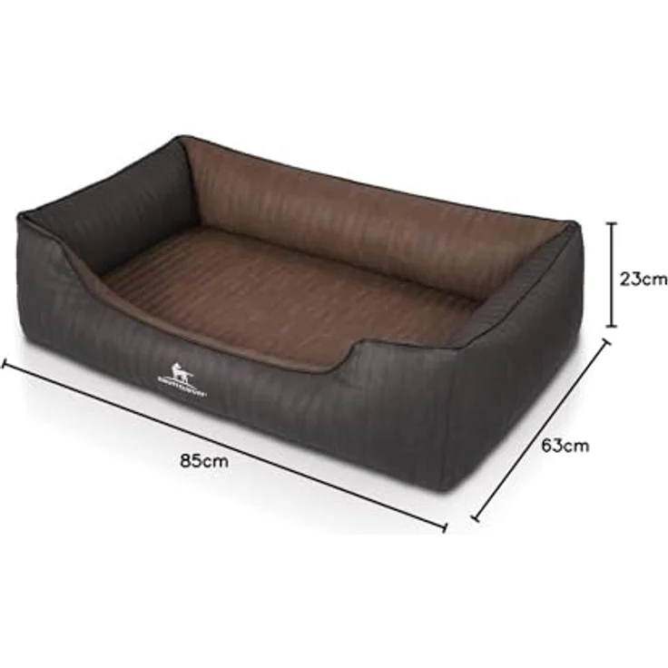 Knuffelwuff Tierbett Hundebett Outback, Orthopädisch, Memory Foam, Kunstleder, 25 cm hohe Seitenwände, rutschfester Dämmstoff, stylisches Design – Bild 9