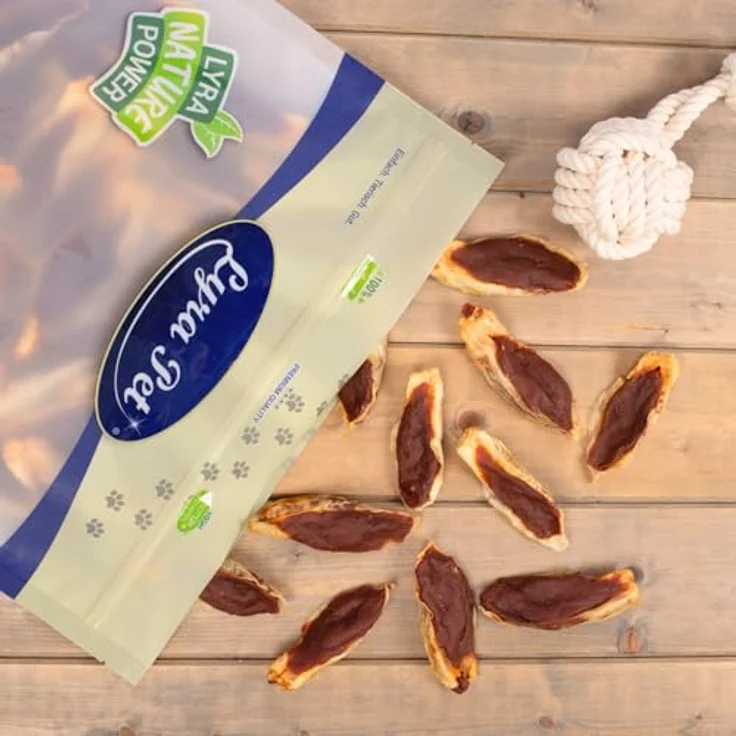 Lyra Pet® Kaninchenohren gefüllt mit Ente, 10 kg getrockneter Kausnack, fettarm, ideal als Belohnung für Hunde, wiederverschließbarer Beutel, reich an Nährstoffen – Bild 4