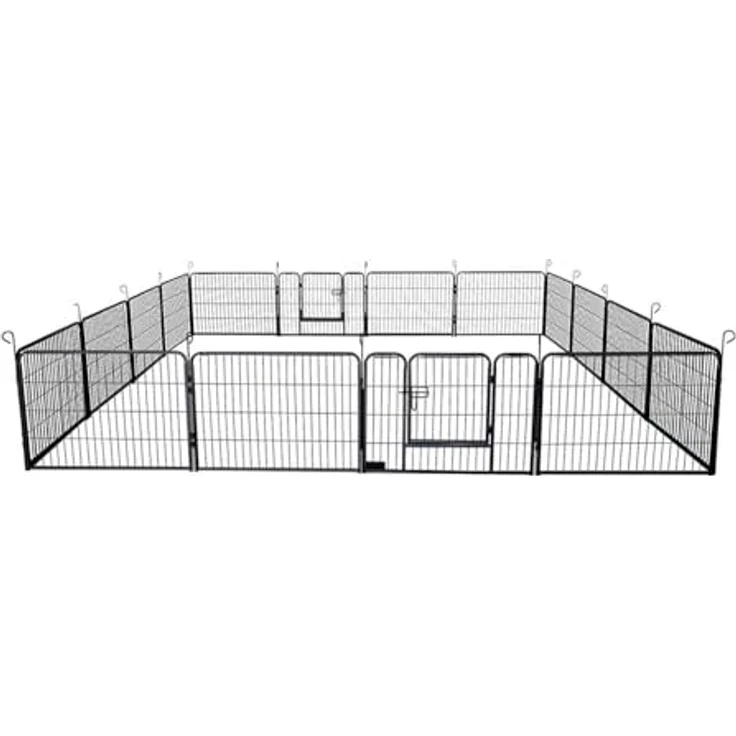 Home Deluxe Welpenauslauf BARKI, Schwarz, 80 x 80 cm, 16-teilig, inkl. Türverriegelung, abgerundete Ecken, wasserabweisend – Bild 1