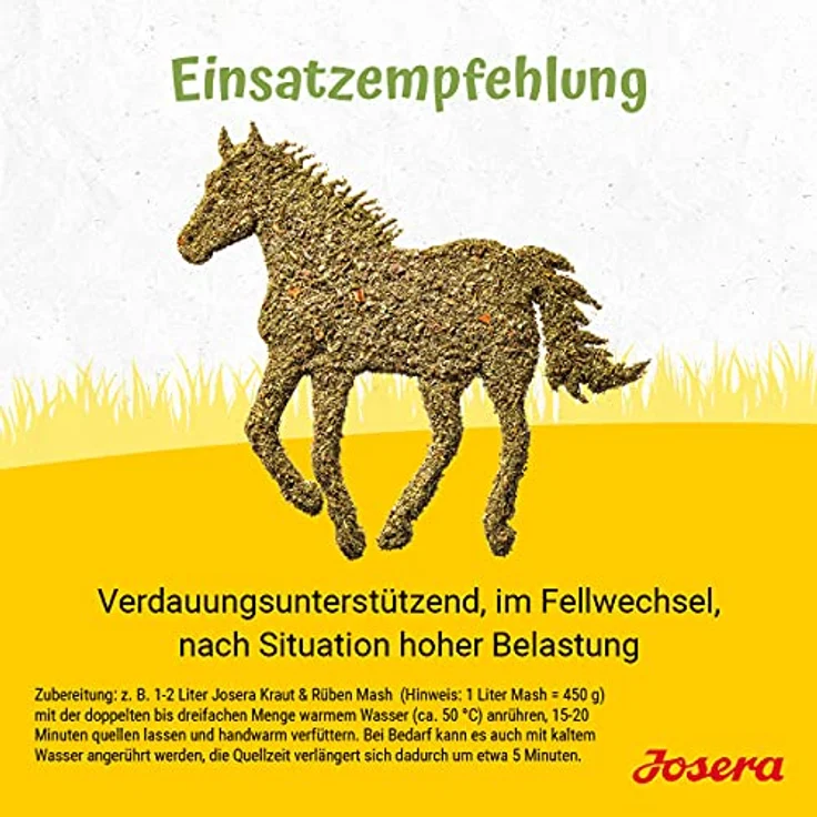 JOSERA Kraut & Rüben Mash, Premium Pferdefutter, getreidefrei, stärke- und zuckerreduziert, 15 kg, voll mineralisiert – Bild 2