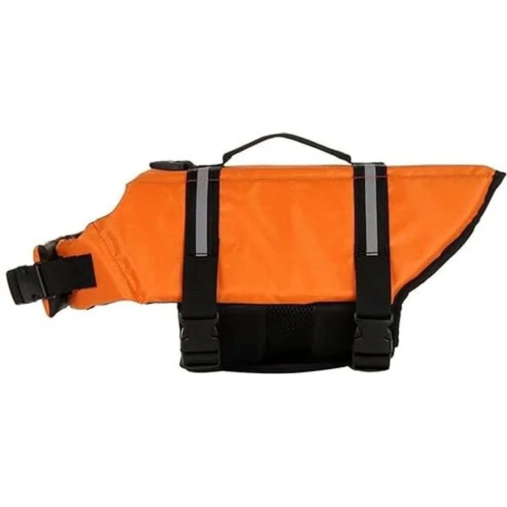 Izefia Hund Schwimmweste Sicherheitsmantel für kleine bis große Hunde, orange, Größe L, verstellbare Träger, reflektierender Streifen, D-Ring für Leine – Bild 3