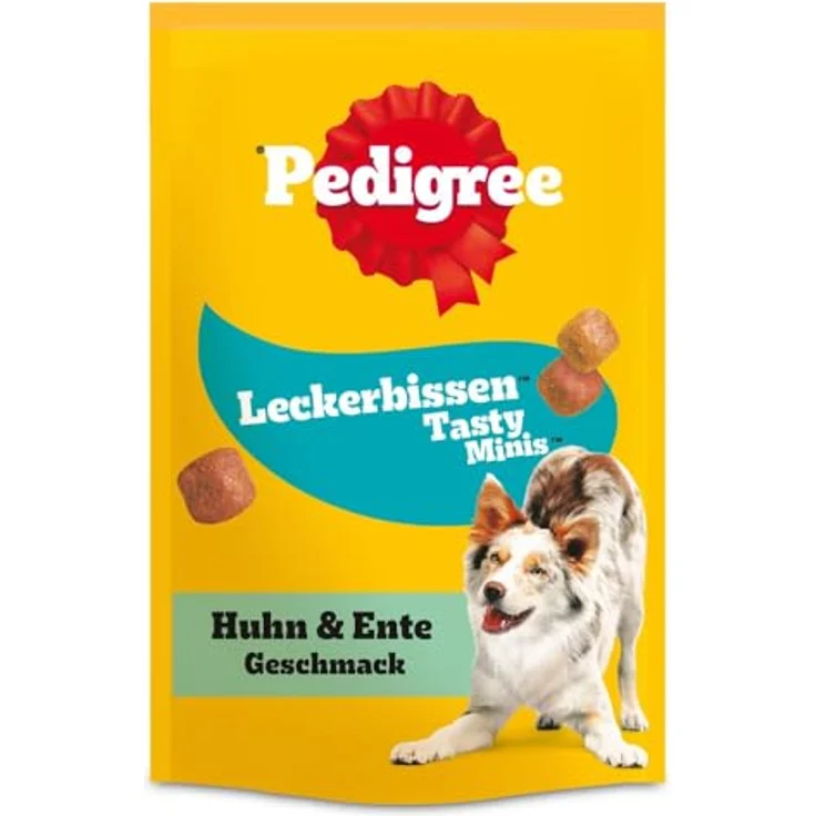 Pedigree Leckerbissen Kau-Happen mit Huhn, 130g, Hundesnack mit Vitaminen für alle Lebensphasen – Bild 1
