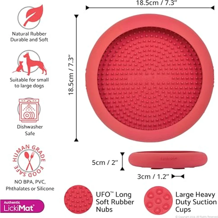LickiMat LickiMat Antischlingnapf UFO - Leckmatte für Hunde Slowfeeder ø 19 cm, Naturkautschuk, verschiedene Farben – Bild 3