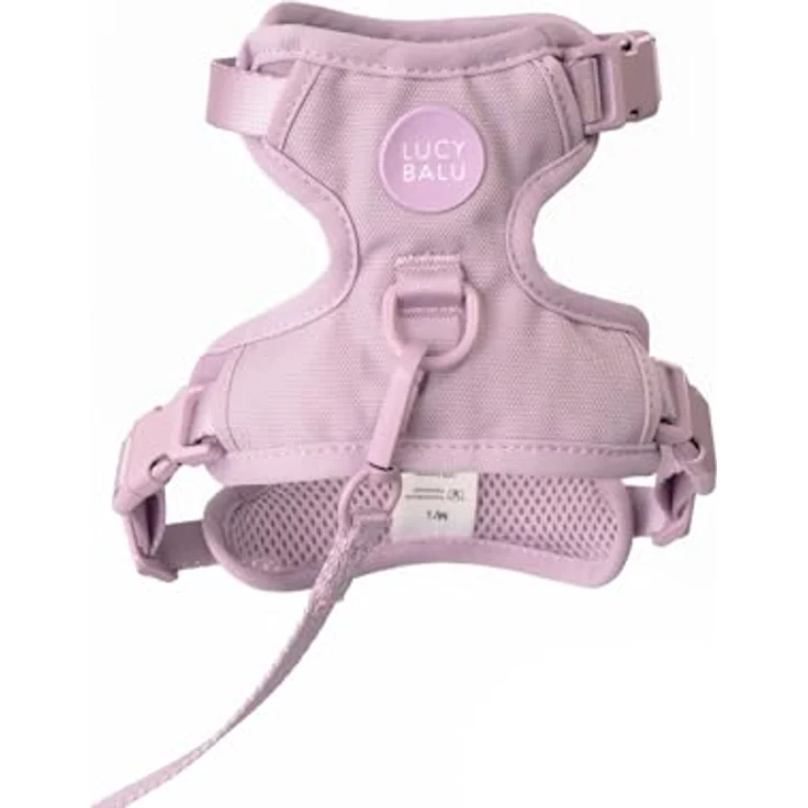LucyBalu® Explorer Katzengeschirr mit Leine, ausbruchsicheres Sicherheitsgeschirr mit AirTag Fach, lila, Größe XS/S – Bild 2