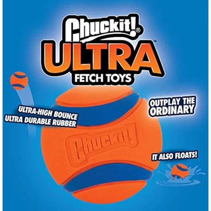 Chuckit! Ultra Ball, Hundespielzeug im Eimer, 8 Stück, langlebiger Gummi, hohe Sprungkraft, schwimmend, kompatibel mit Chuckit Launcher – Bild 3