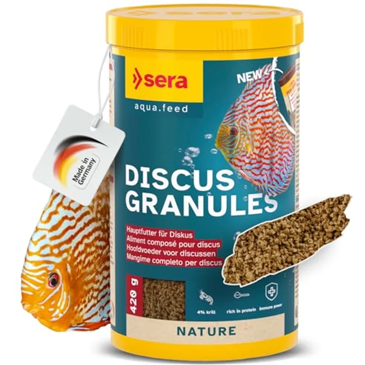 sera Discus Granules 1 L, Hauptfutter für Diskus, langsam sinkendes Softgranulat mit hochwertigem Protein und prebiotischer Wirkung – Bild 2