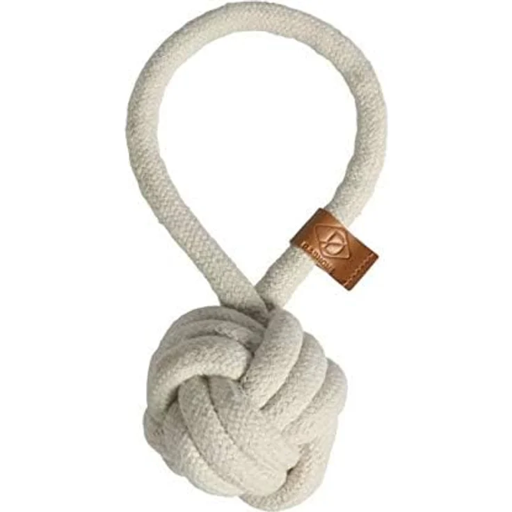 D&D Hundespielzeug Harper Ball mit Schlaufe beige, Ø 15 mm, aus Baumwolle, robust und interaktiver Spielspaß – Bild 3