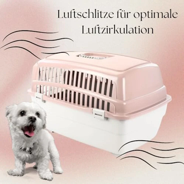 GarPet 2er Set IATA-konforme Transportboxen, Flugbox für Hunde und Katzen, Größe M mit Reisenapf und optimaler Belüftung – Bild 4
