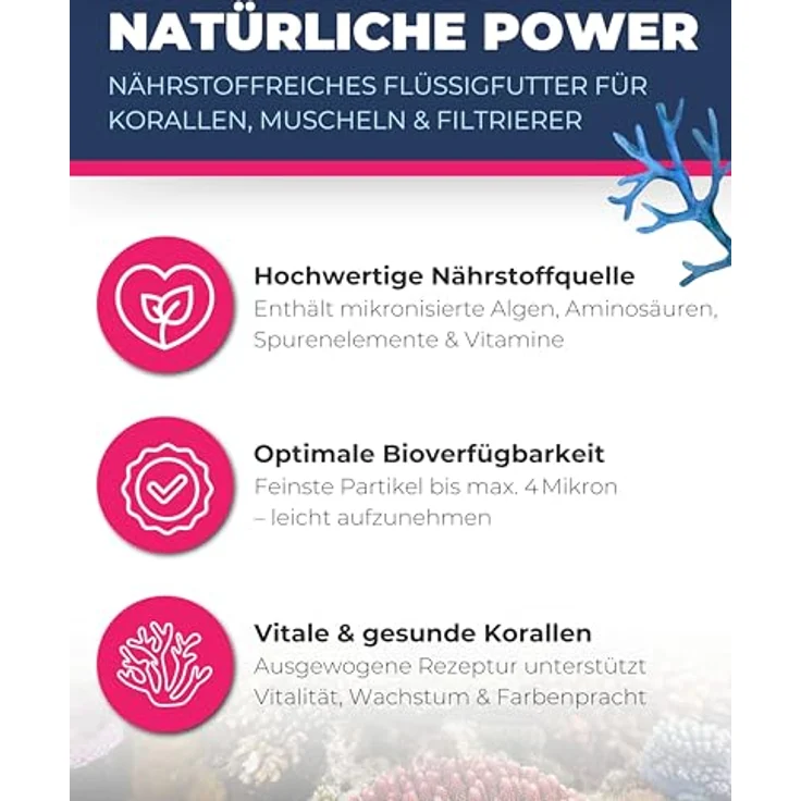 Dupla Marin Gel-o-Juice Coral Food Phyto, 200 ml - flüssiges Ergänzungsfuttermittel für Korallen, fördert Wachstum und Farbkraft, automatisierte Dosierung möglich – Bild 2
