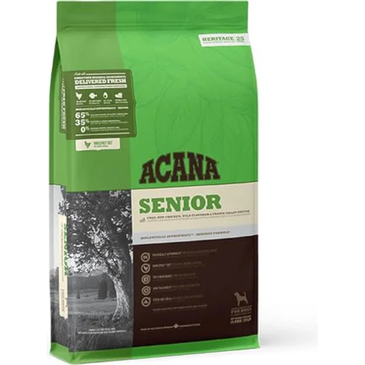 ACANA Senior Dog, getreidefreies Hunde-Trockenfutter mit frischen Zutaten, 11.4 kg