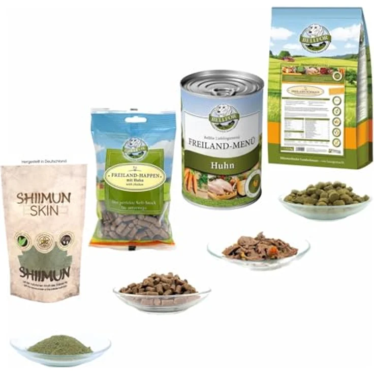 Bellfor Futterset für Pudel, Getreidefreies Nassfutter 400 g, Trockenfutter mit Huhn 2,5 kg, Soft-Snacks 200 g & Shiimun Skin Pulver 50 g zur Fellpflege – Bild 2