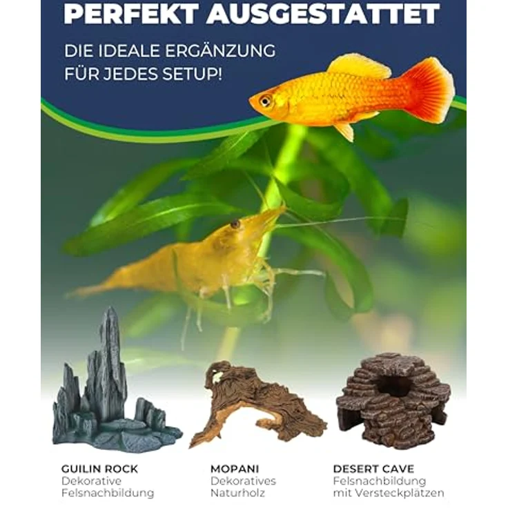 HOBBY Aquariendeko Guilin Rock 3, 27x15x29 cm, langlebiger Dekorationsfelsen aus Polyresin, farb- und wasserneutral – Bild 4