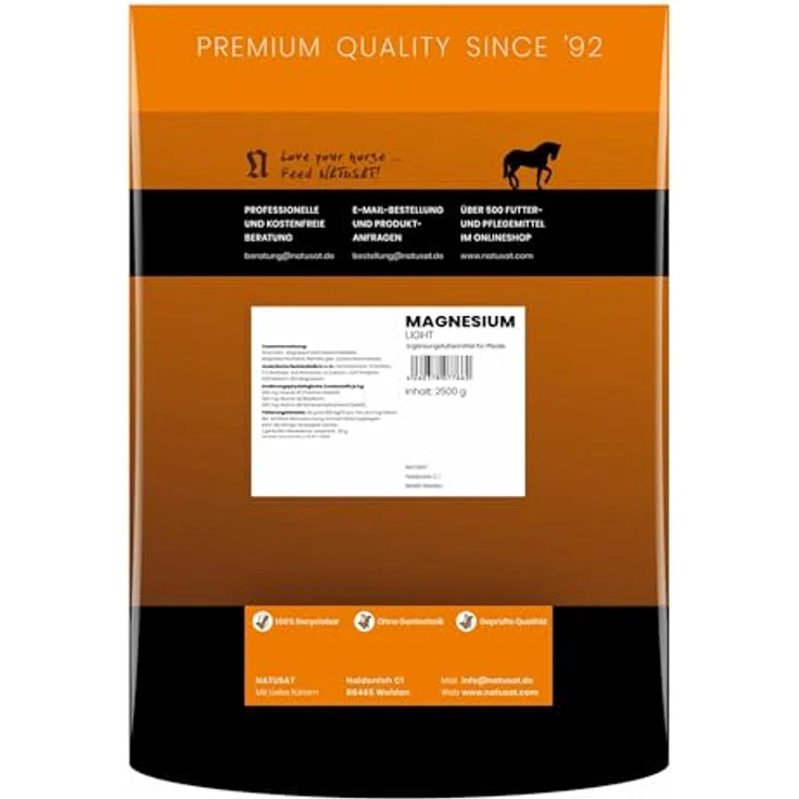 Natusat Magnesium light Pellets, Pferdefutter zur Unterstützung von Nerven und Muskulatur, 2500 g – Bild 2
