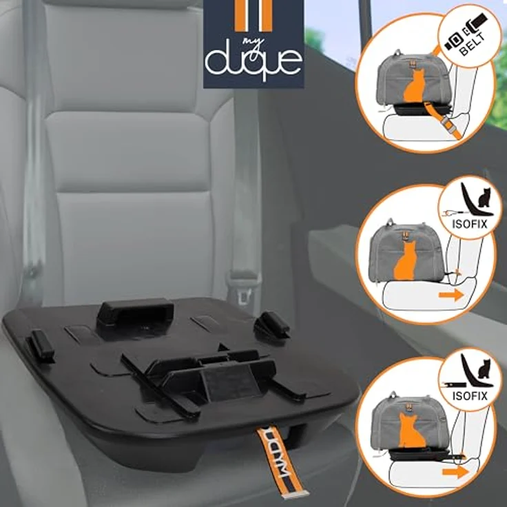 My Duque CAR-GO 2-in-1-Set, ISOFIX-Basis mit multifunktionaler Transportbox für Haustiere, erweiterbar und ideal für lange Reisen – Bild 5