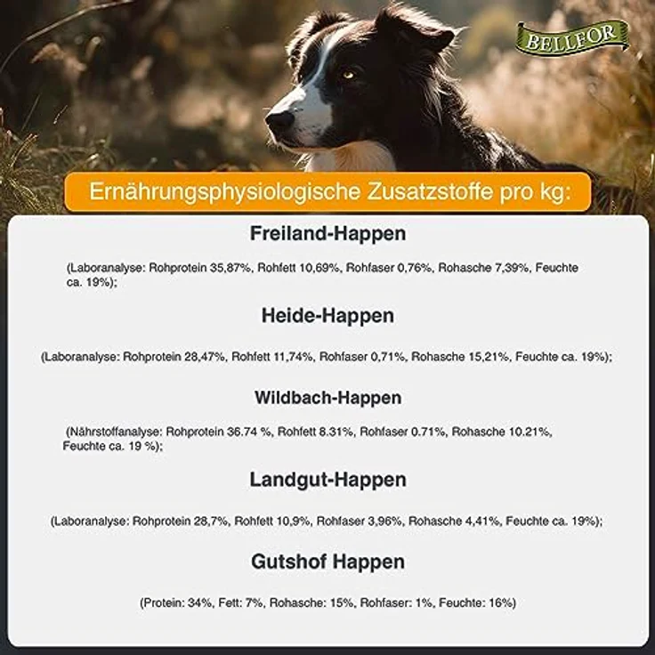 Bellfor Soft-Happen, Getreidefreier Soft-Snack Mix für Hunde, 5 x 200 g - Ente, Truthahn, Huhn, Lachs, Lamm, Insekten, natürliche Zutaten, ideal für empfindliche Mägen und Allergien – Bild 3