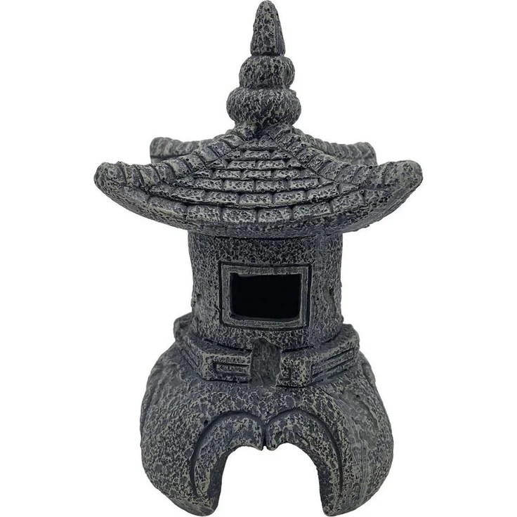 HOBBY Aquariendeko Maso Temple, asiatische Dekoration mit Moos-Effekt, 11 × 11 × 16 cm