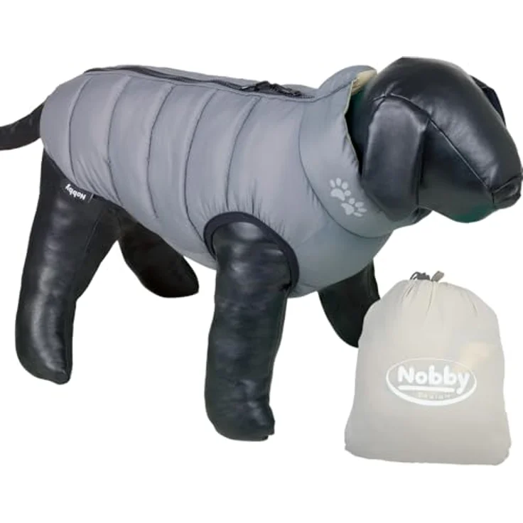 Nobby Hundemantel Light beige-grau, Leichtjacke mit Steppoptik und Reißverschluss – Bild 2